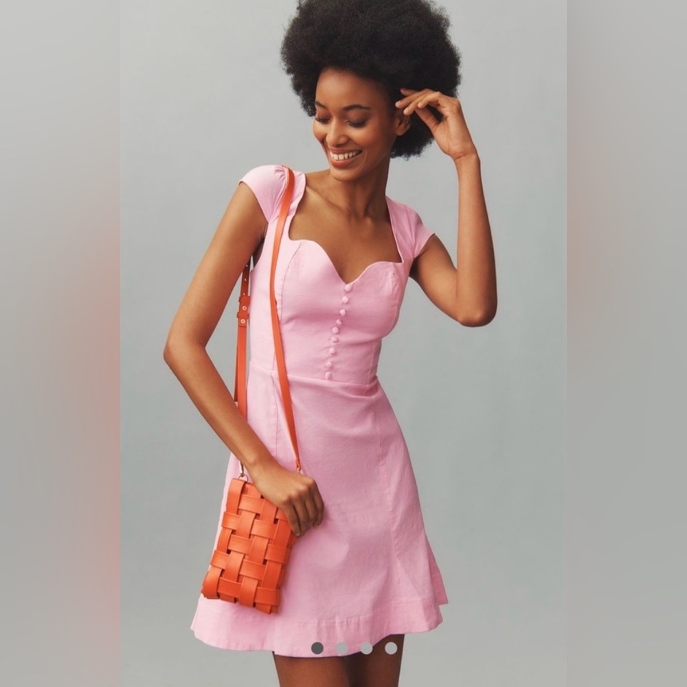 NWT Anthropologie Maeve sweetheart pink dress spring Easter size L